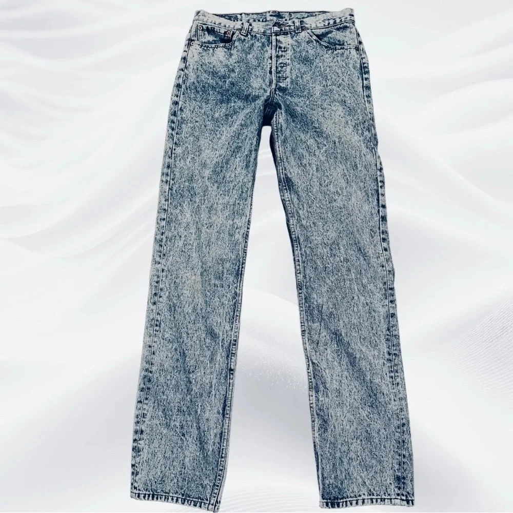 Vintage Levis Jeans 34X38 (31X36‎ Actual) Blue 501 Acid Wash 90s Button Fly USA